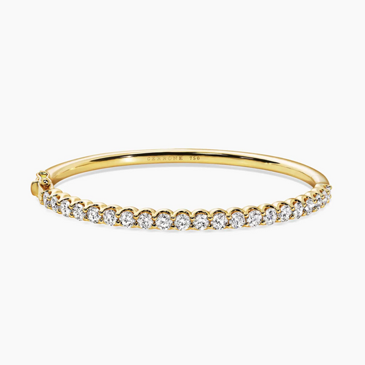 18ct yellow gold 21=4.46ct hinged diamond bangle