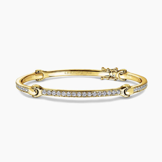 Sensi - 18ct yellow gold diamond dog bone bracelet