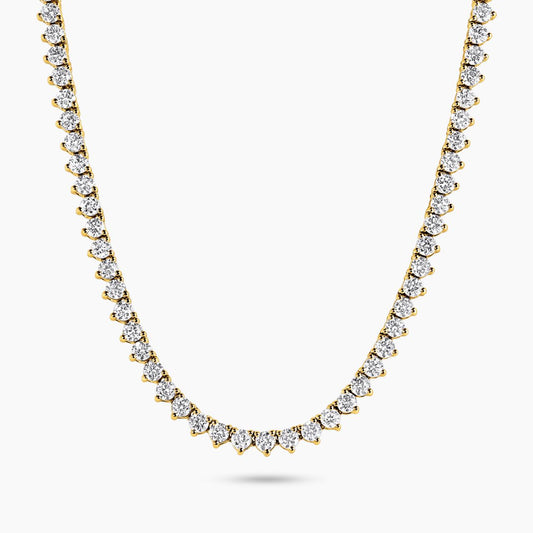 18ct yellow gold 135=10.22ct diamond tennis necklace