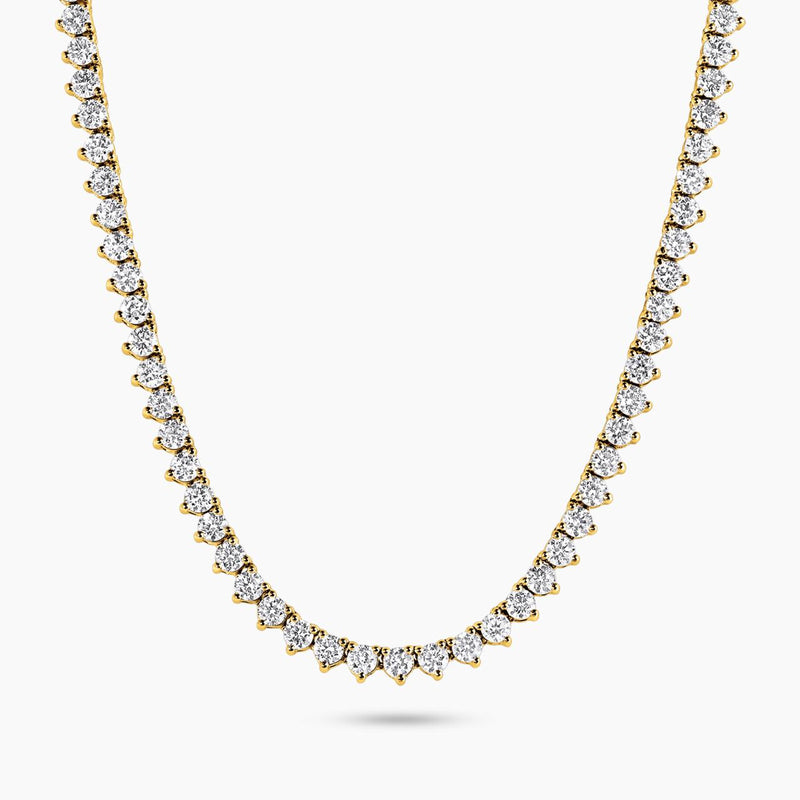 18ct yellow gold diamond tennis necklace