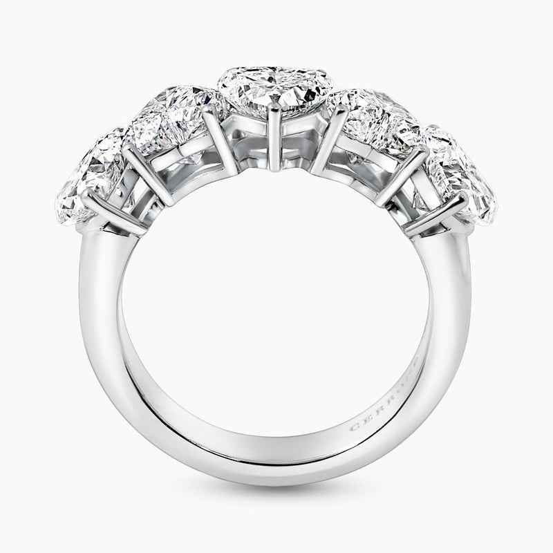 18ct white gold heart shaped LAB Grown Diamond ring side profile