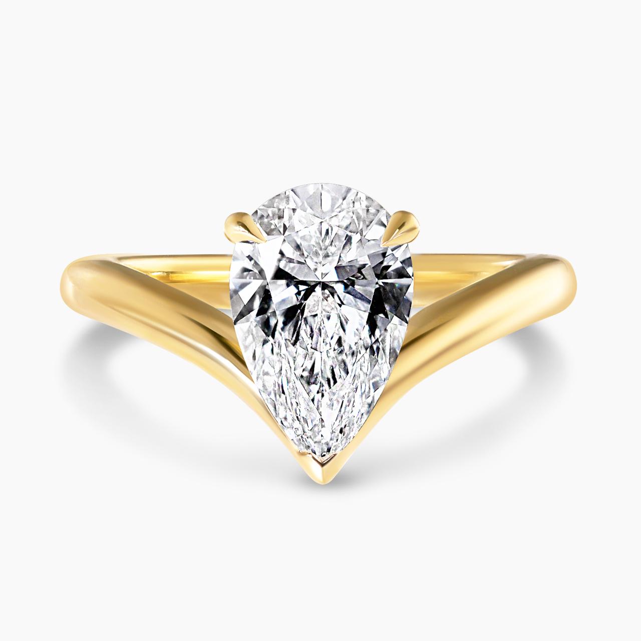 18ct yellow gold 2.08ct E VVS2 pear shaped LAB Grown Diamond solitaire ring