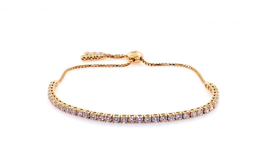 18ct rose gold adjustable 45=2.59ct diamond tennis bracelet