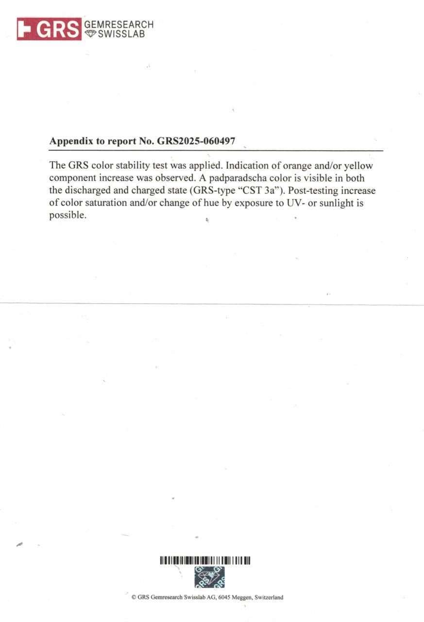 Platinum and 18ct rose gold 3.18ct octagonal step cut natural pink Madagascan Padparadscha unheated sapphire and Argyle Pink diamond ring