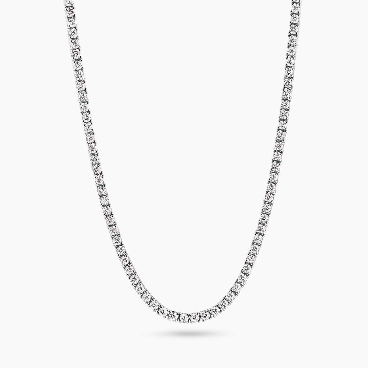 18ct white gold 173=5.00ct round brilliant cut diamond tennis necklace