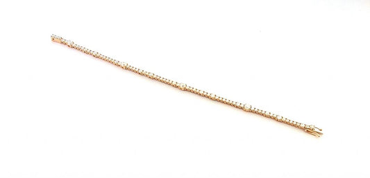 18ct rose gold 3.98ct diamond tennis bracelet in a four claw setting