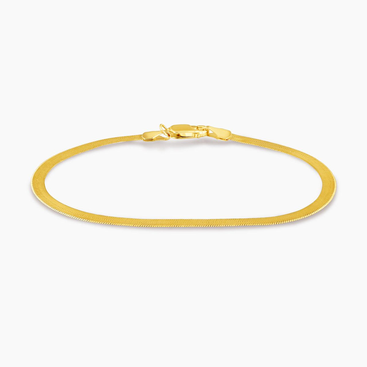 18ct yellow gold 19cm herringbone bracelet with parrot clasp