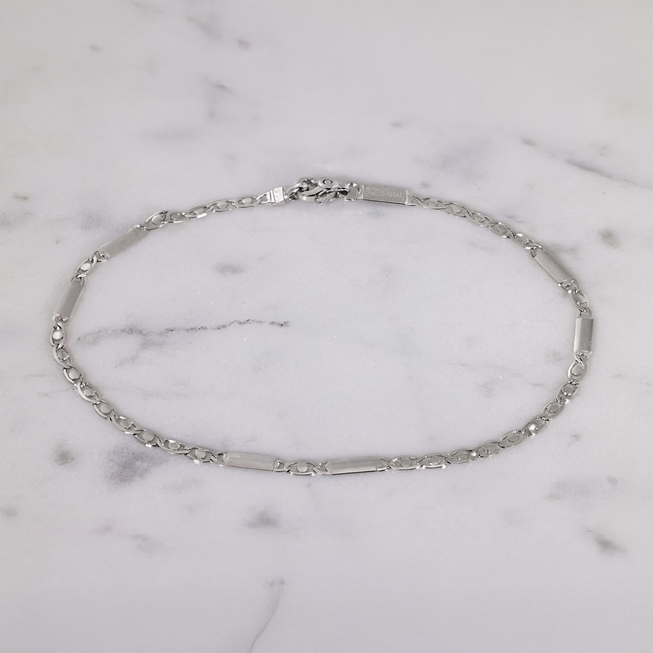 18ct white gold 21cm mens bracelet