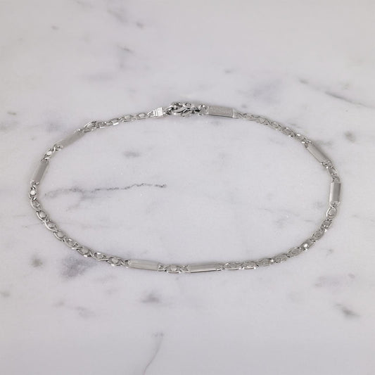 18ct white gold 21cm mens bracelet
