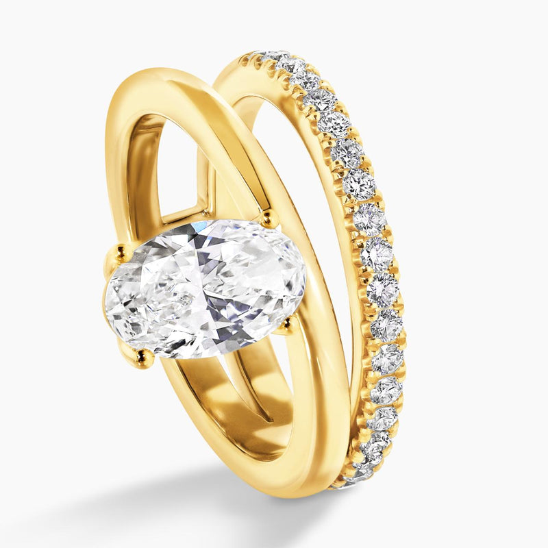 18ct yellow gold 1.20ct oval brilliant cut diamond engagement ring side view