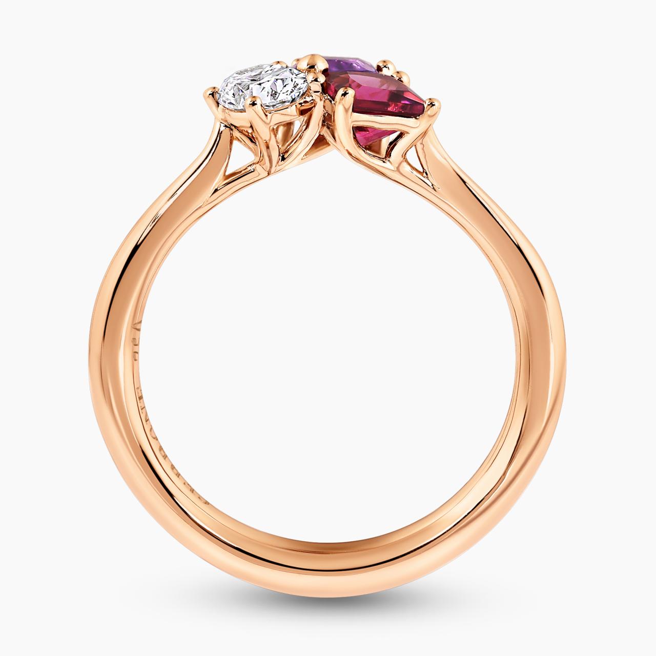 18ct rose gold diamond, tourmaline and amethyst ring