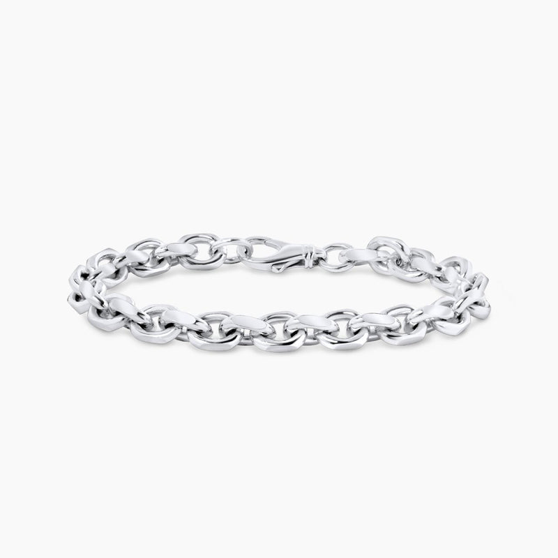 Silver Large Link Fancy Bracelet 21cm