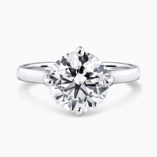 18ct white gold 2.01ct round brilliant cut diamond solitaire ring in a four claw setting
