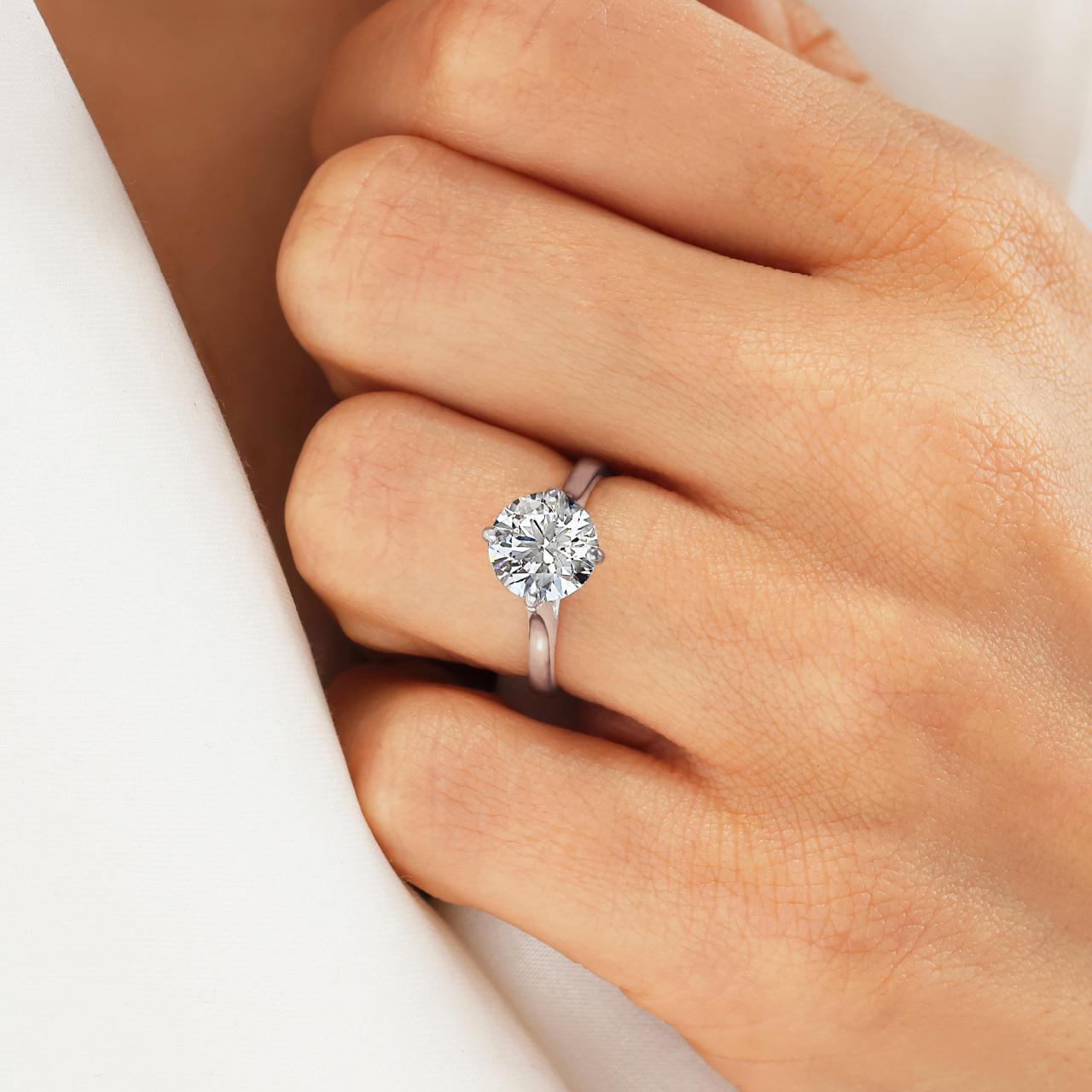 MAZZARO 18ct white gold 2.01ct round brilliant cut diamond four claw solitaire engagement ring