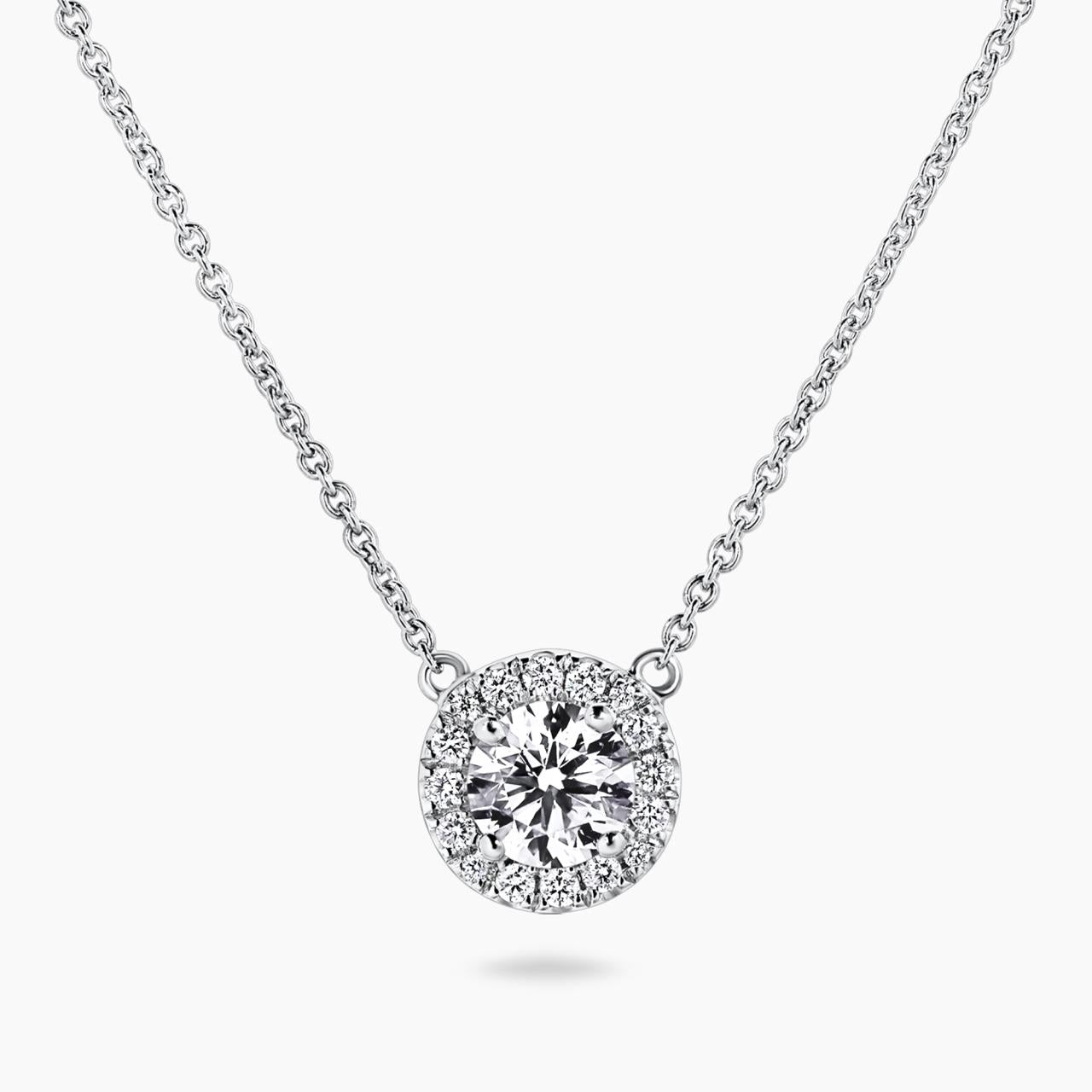 18ct white gold 1.02ct EF VS round brilliant cut LAB Grown diamond necklace