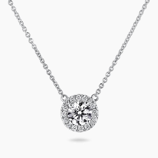 18ct white gold 1.02ct EF VS round brilliant cut LAB Grown diamond necklace