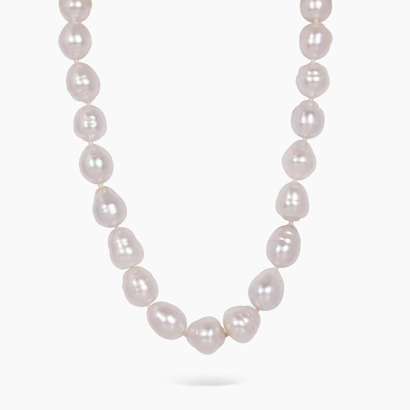 South Sea pearl 44cm single strand necklace features 10-13mm pearls and a 9ct yellow gold clasp