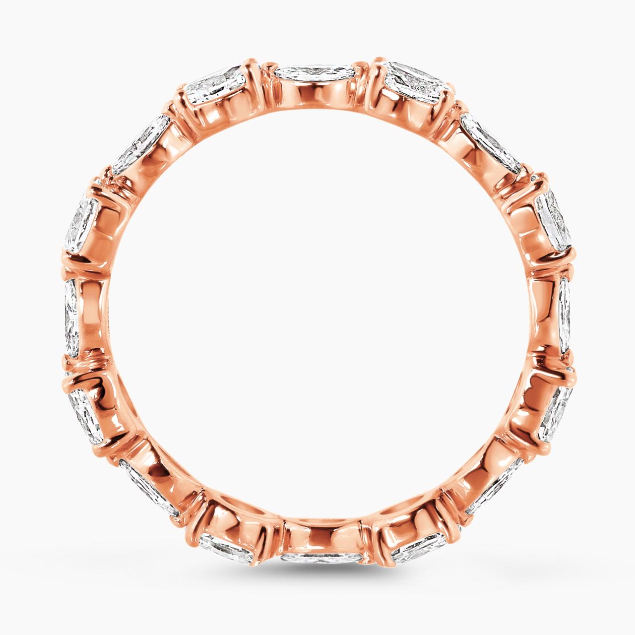 18ct rose gold marquise and oval cut diamond ring