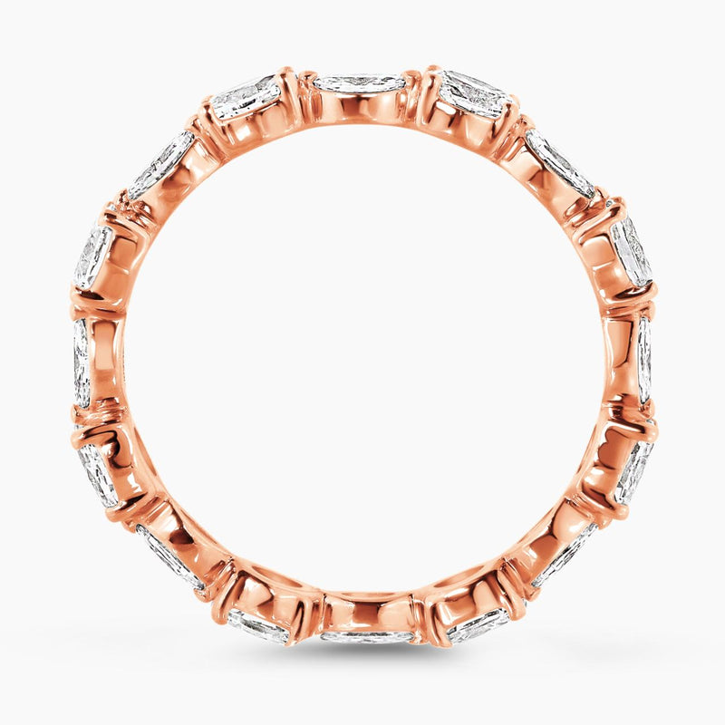 18ct rose gold marquise and oval cut diamond ring side profile