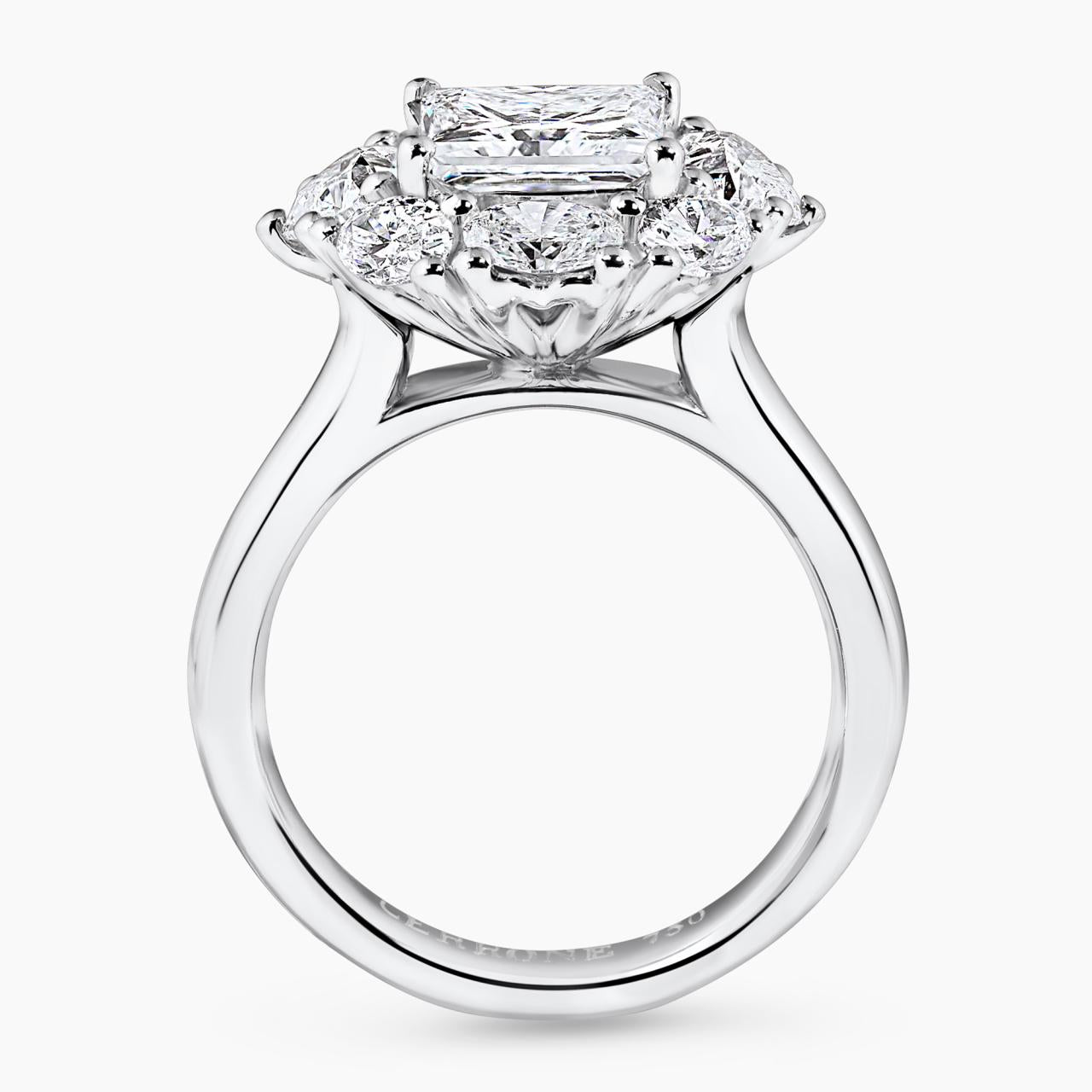 18ct white gold  2.00ct princess cut diamond ring with oval and heart shaped diamonds