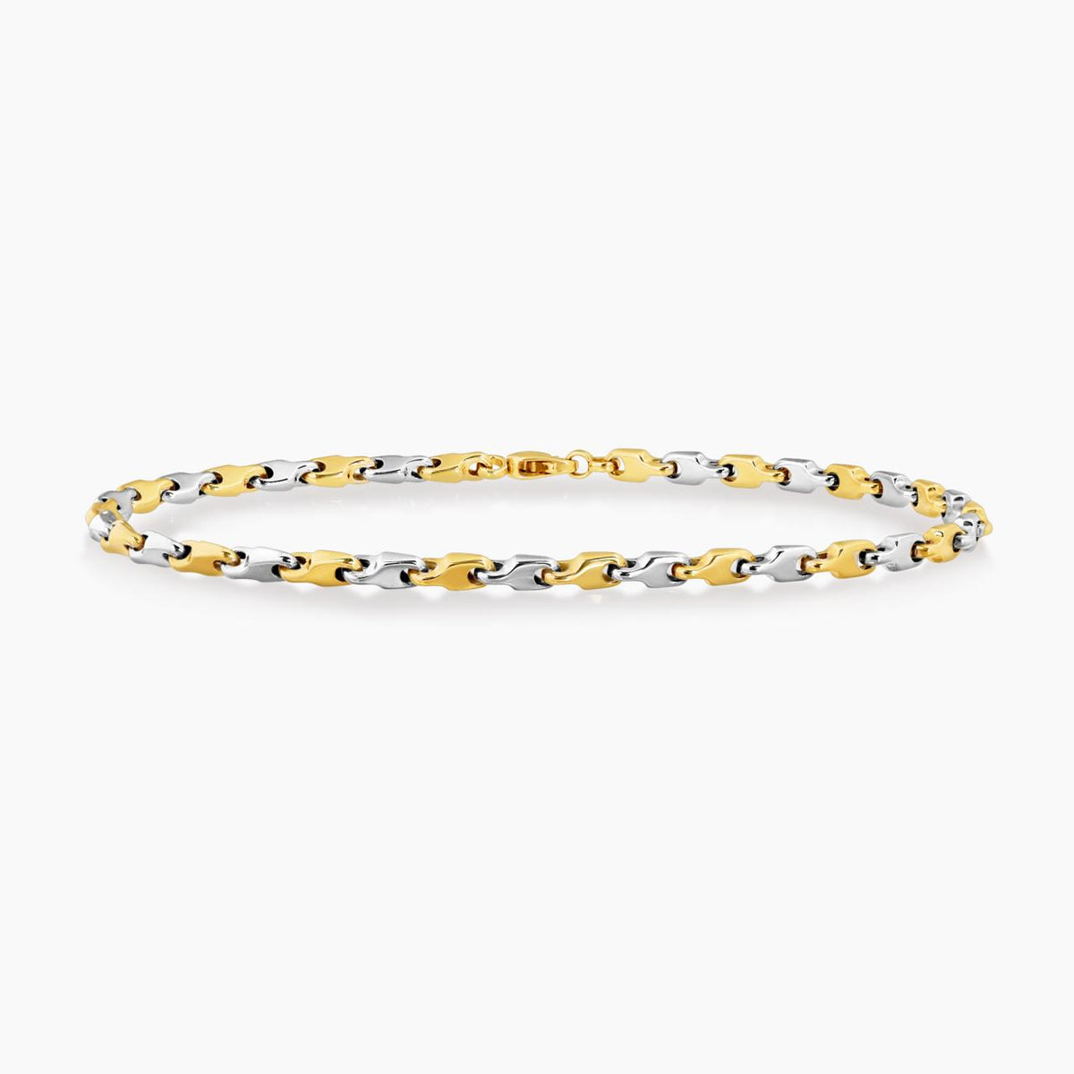 18ct white & yellow gold bracelet 21cm