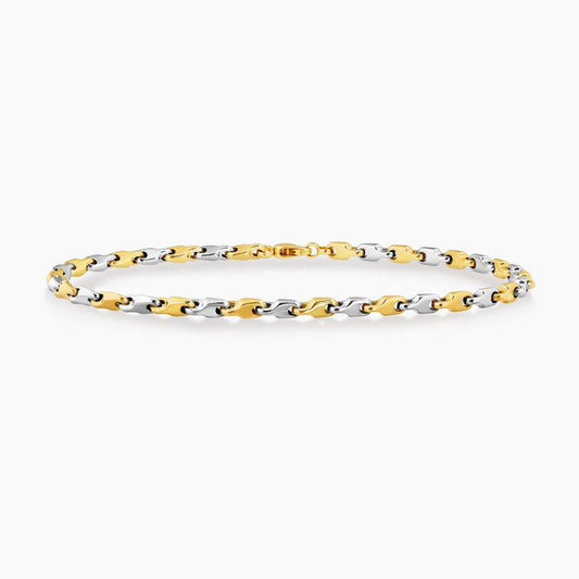 18ct white & yellow gold bracelet 21cm
