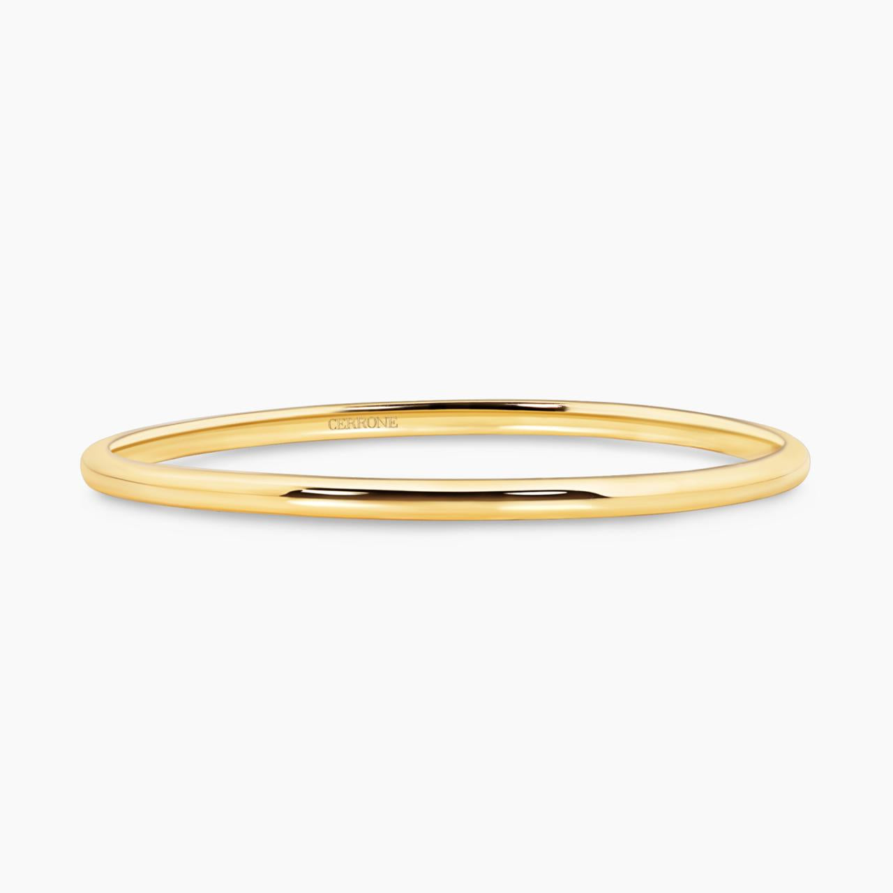 18ct yellow gold plain solid bangle