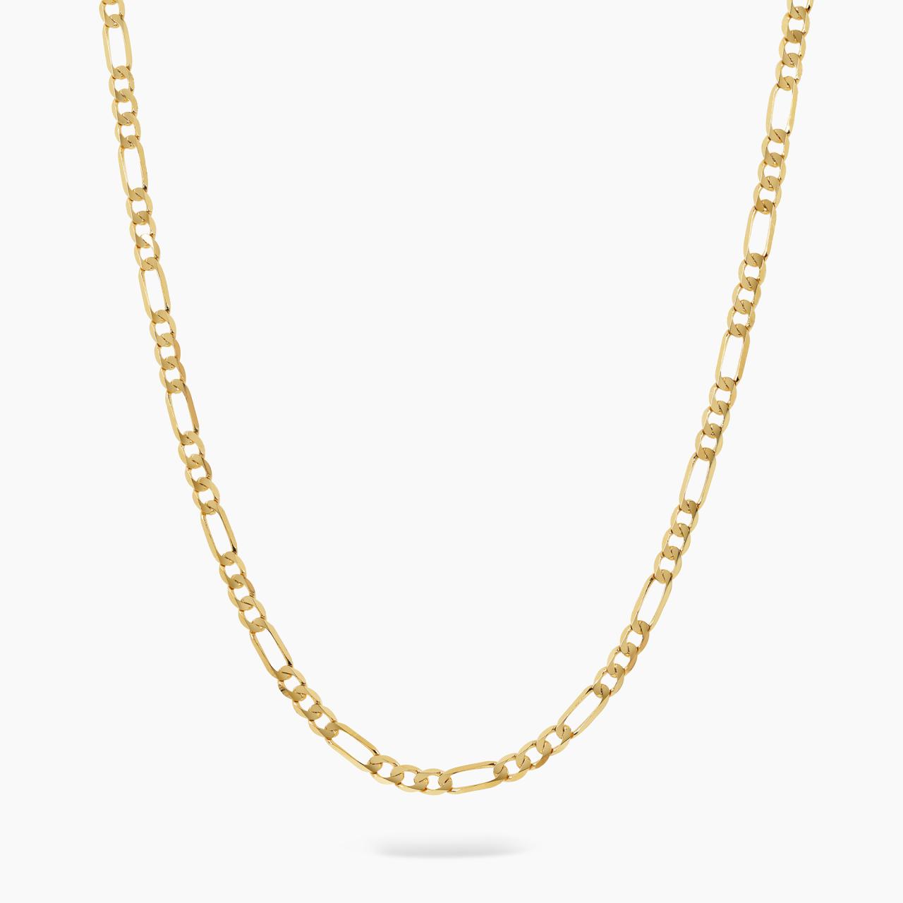 18ct yellow gold 60cm fine figaro link chain with parrot clasp