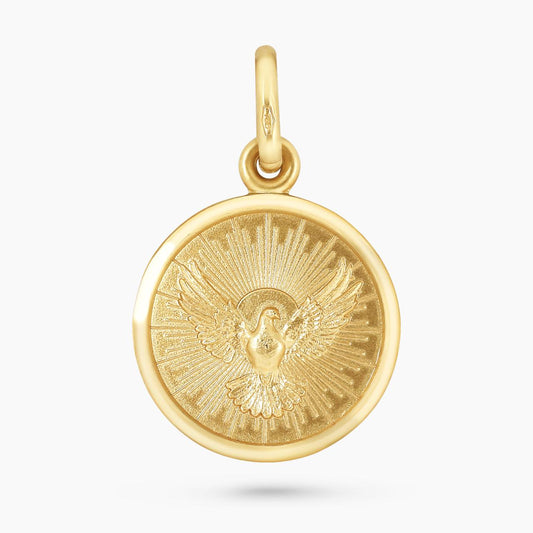18ct yellow gold "Dove" medallion. Medal 15mm