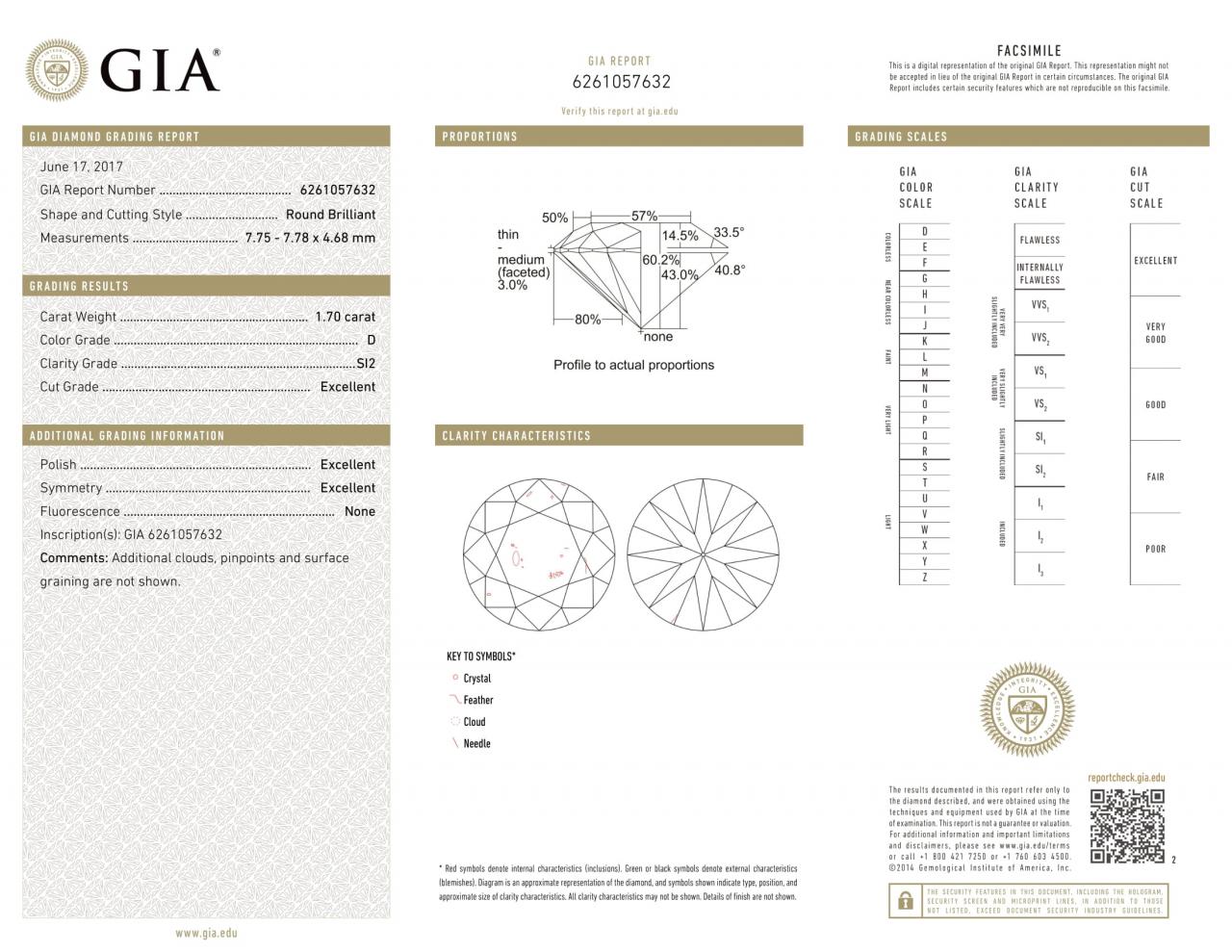 18ct yellow and white gold D SI2 round brilliant cut diamond four claw solitaire ring