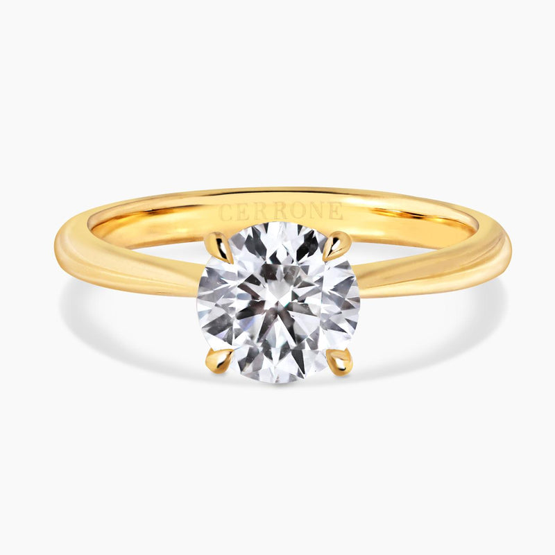 18ct yellow gold 1.20ct round brilliant cut diamond four claw solitaire ring