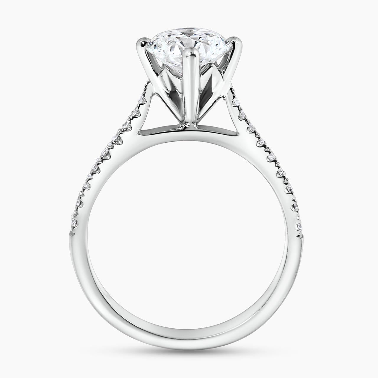 18ct white gold 1.21ct round brilliant cut diamond four claw setting diamond band ring