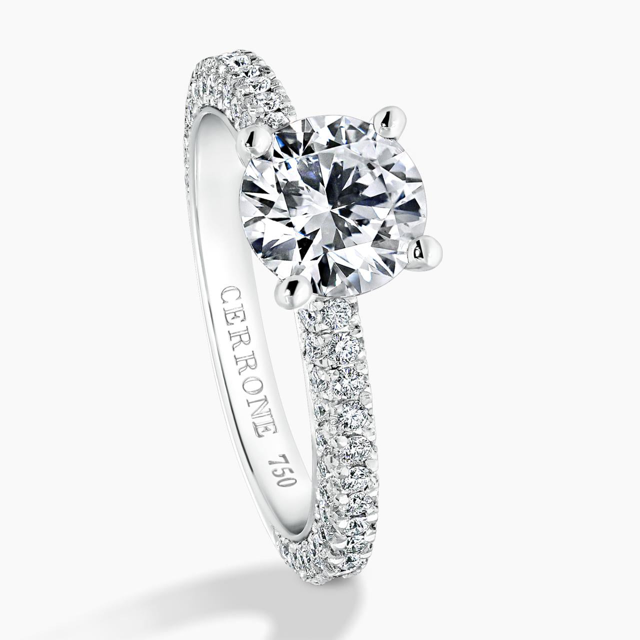 PROMESSA - 18ct white gold 1.21ct round brilliant cut diamond ring in a four claw setting