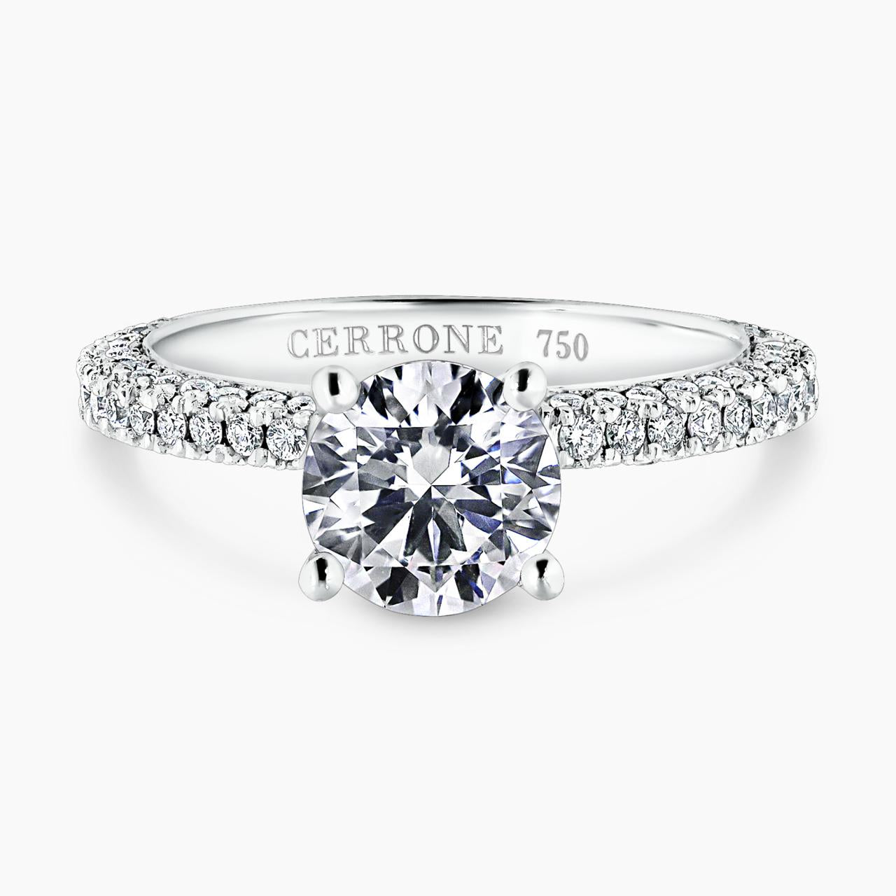 PROMESSA - 18ct white gold 1.21ct round brilliant cut diamond ring in a four claw setting