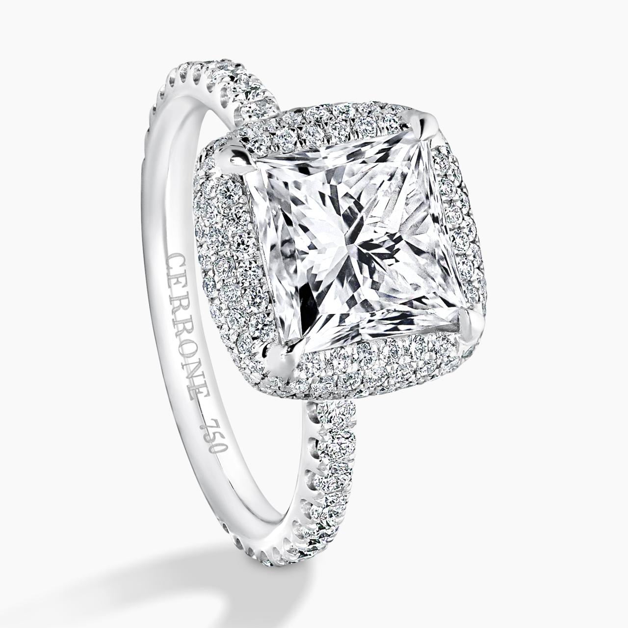 18ct white gold 2.79ct princess cut diamond ring