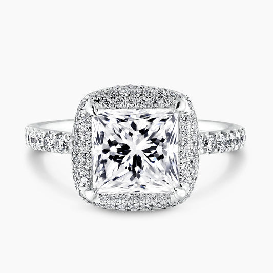 18ct white gold 2.79ct princess cut diamond ring