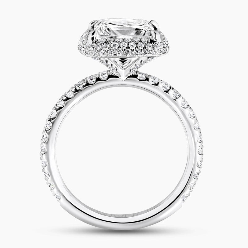 18ct white gold 2.79ct princess cut diamond halo ring