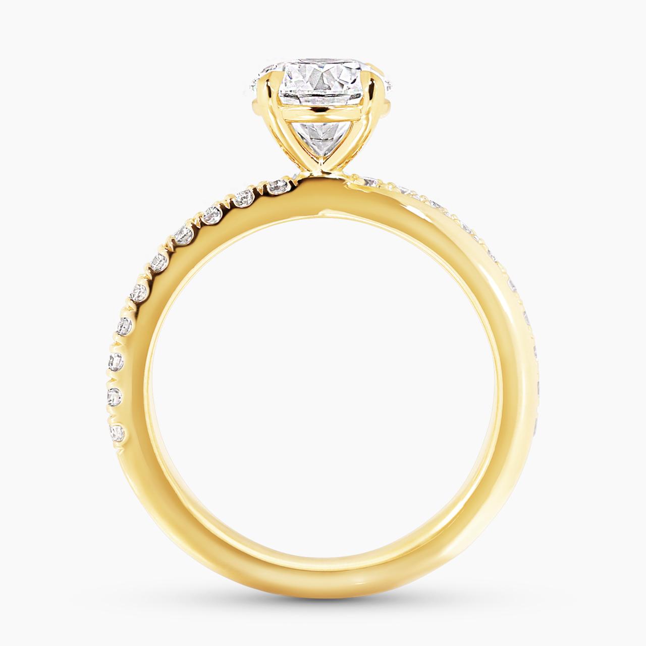 18ct yellow gold 1.27ct round brilliant cut LAB Grown Diamond ring