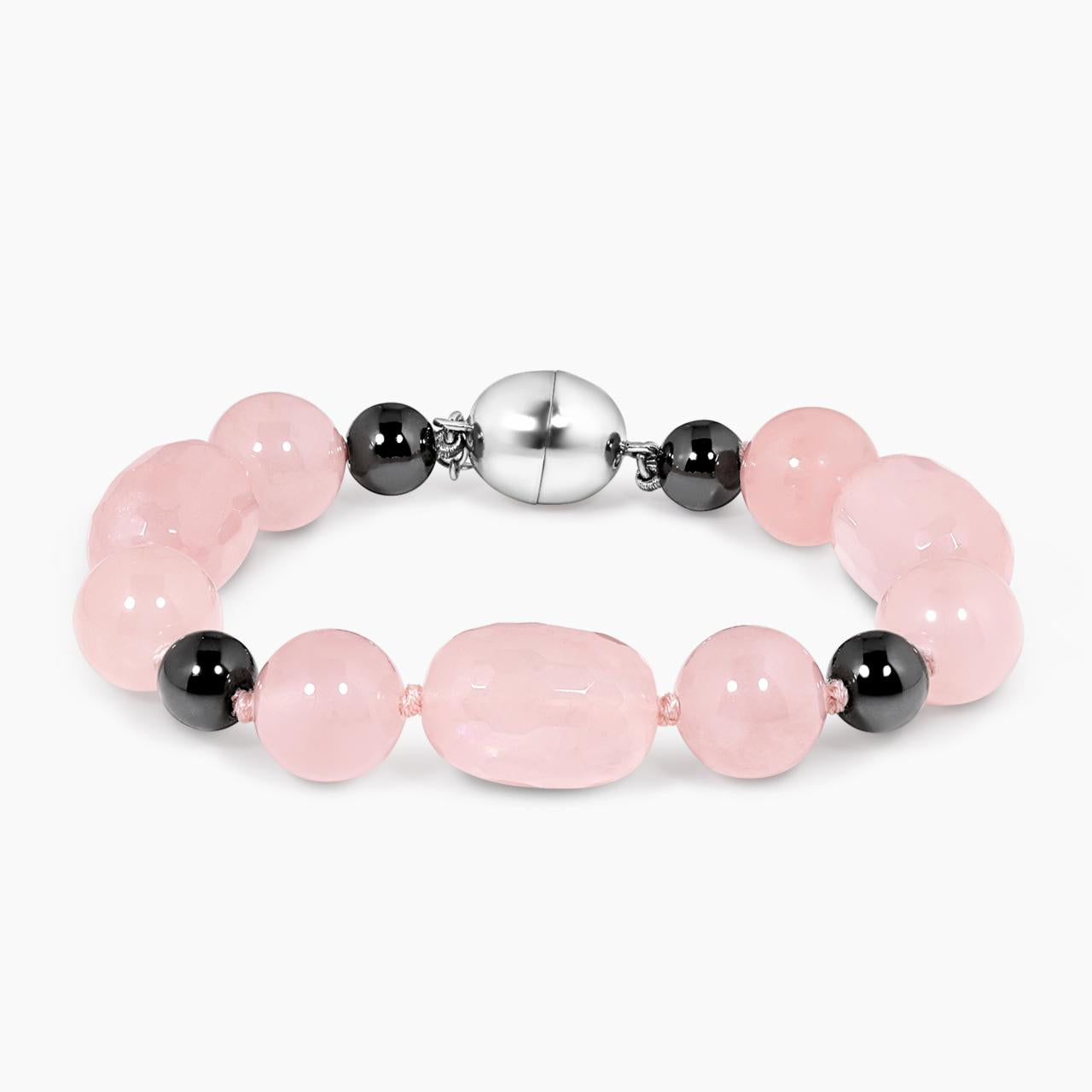 Hemitite and rose quartz bracelet from the Carmela Cerrone Collection