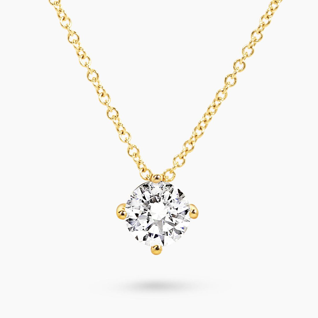 18ct yellow gold round brilliant cut LAB Grown Diamond necklace