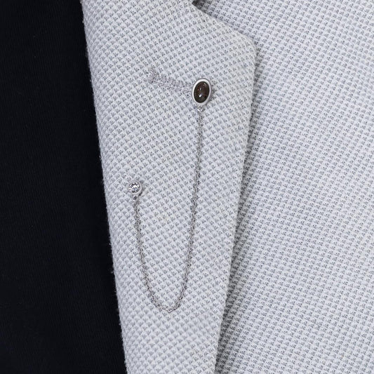 18ct white gold smokey quartz and diamond brooch