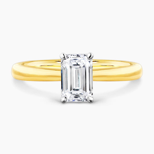 POSITANO-18ct yellow and white gold diamond solitaire engagement ring in a four claw setting