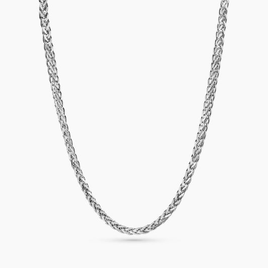 Platinum 45cm foxtail chain with a lobster clasp