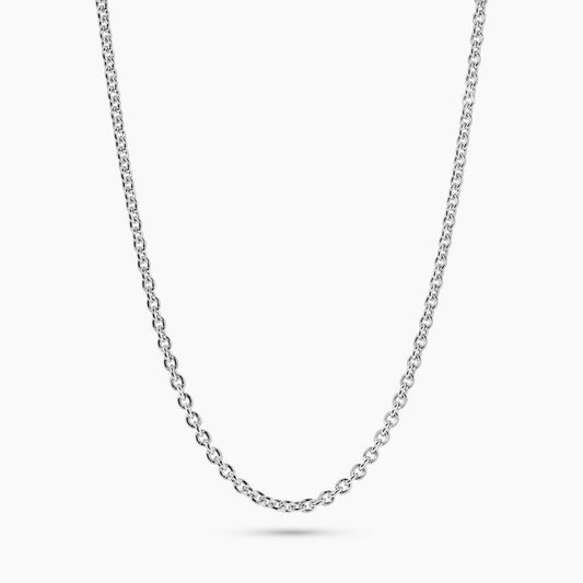 Platinum 45cm trace chain with a lobster clasp