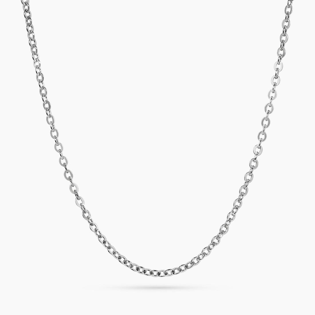 Platinum 45cm diamond cut trace chain with a lobster clasp