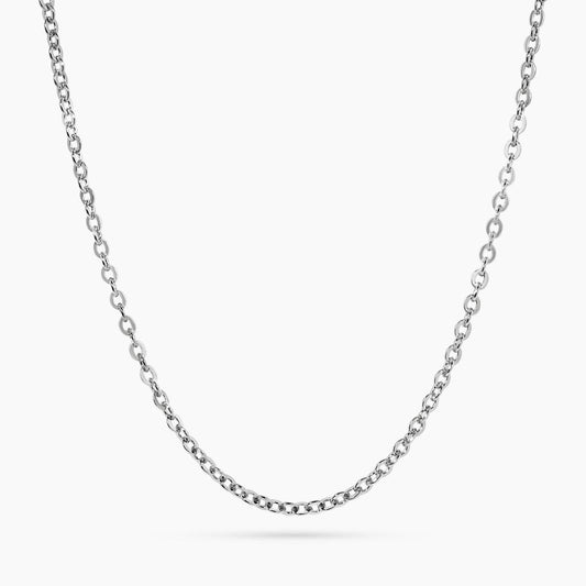 Platinum 45cm diamond cut trace chain with a lobster clasp