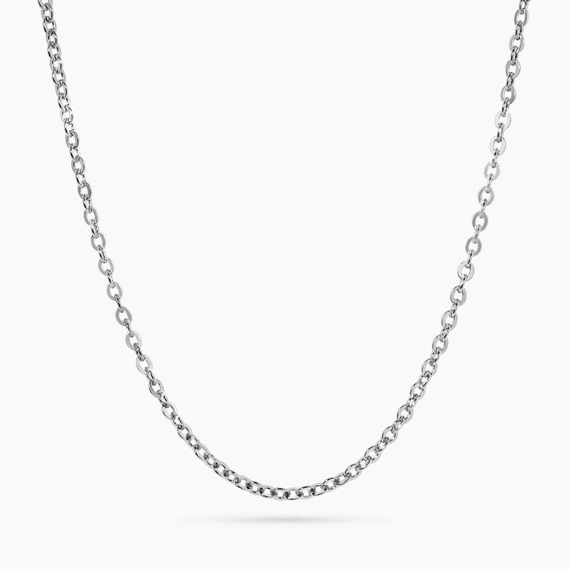 Platinum 45cm diamond cut trace chain with a lobster clasp