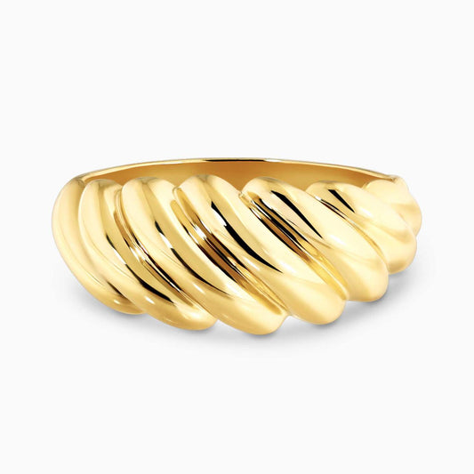18ct yellow gold hollow fancy dome ring
