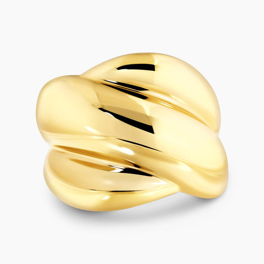 18ct yellow gold hollow fancy dome ring
