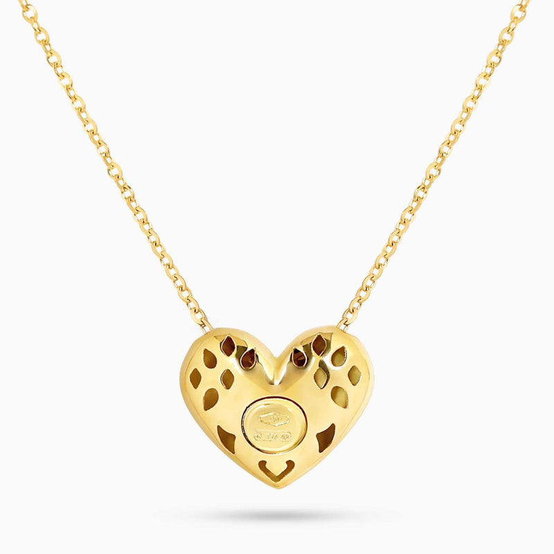 18ct yellow gold hollow heart necklace